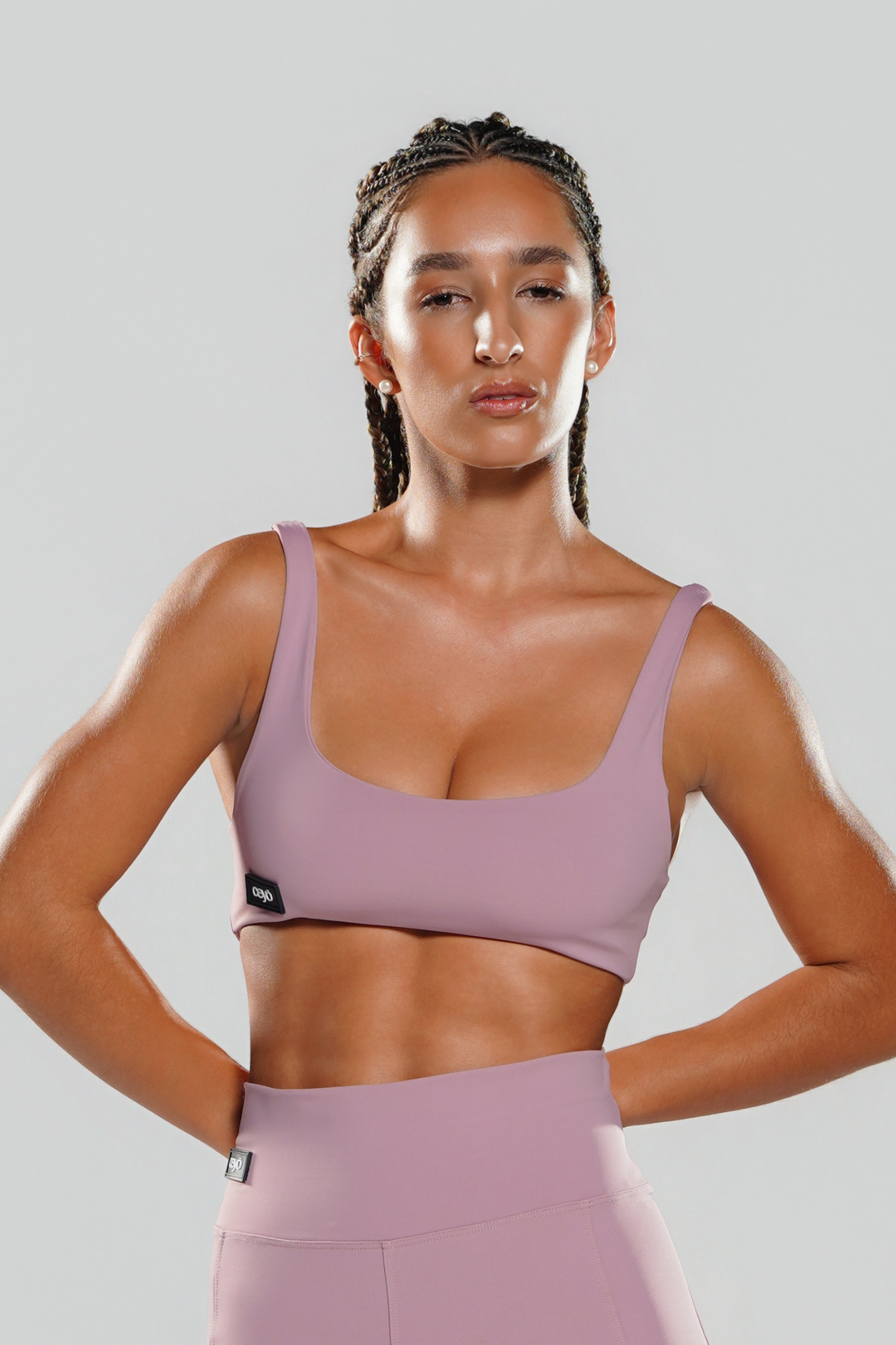 Top Fitness Feminino Rosé CEYÓ com Alças Largas e Decote Reto