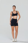 Short Fitness Feminino Preto CEYÓ Cintura Alta