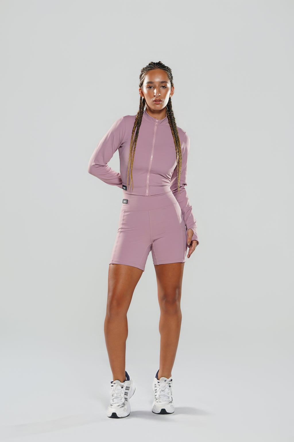 Jaqueta Bomber Fitness Feminina Rosé CEYÓ com Zíper e Manga Longa
