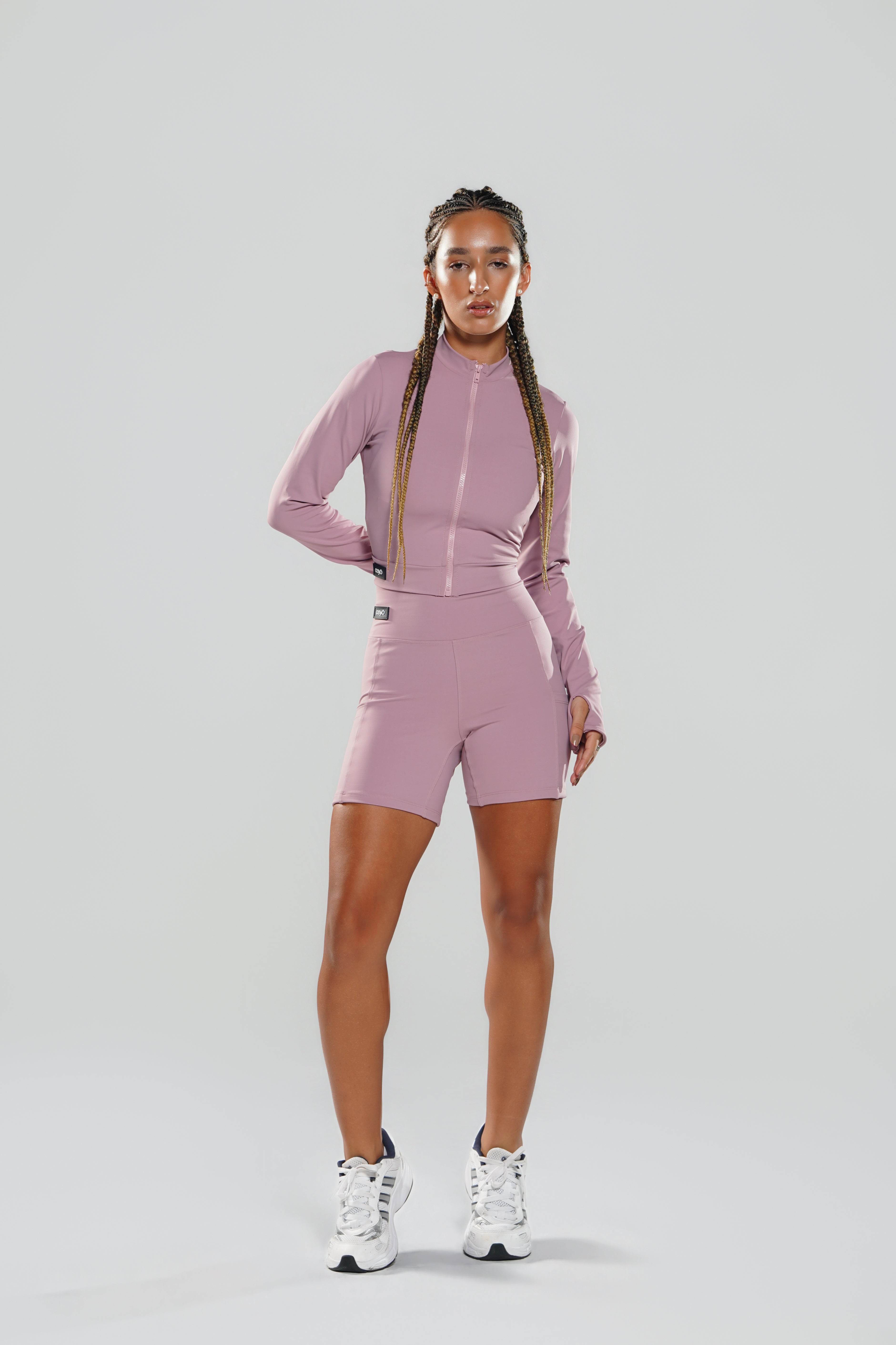 Jaqueta Bomber Fitness Feminina Rosé CEYÓ com Zíper e Manga Longa