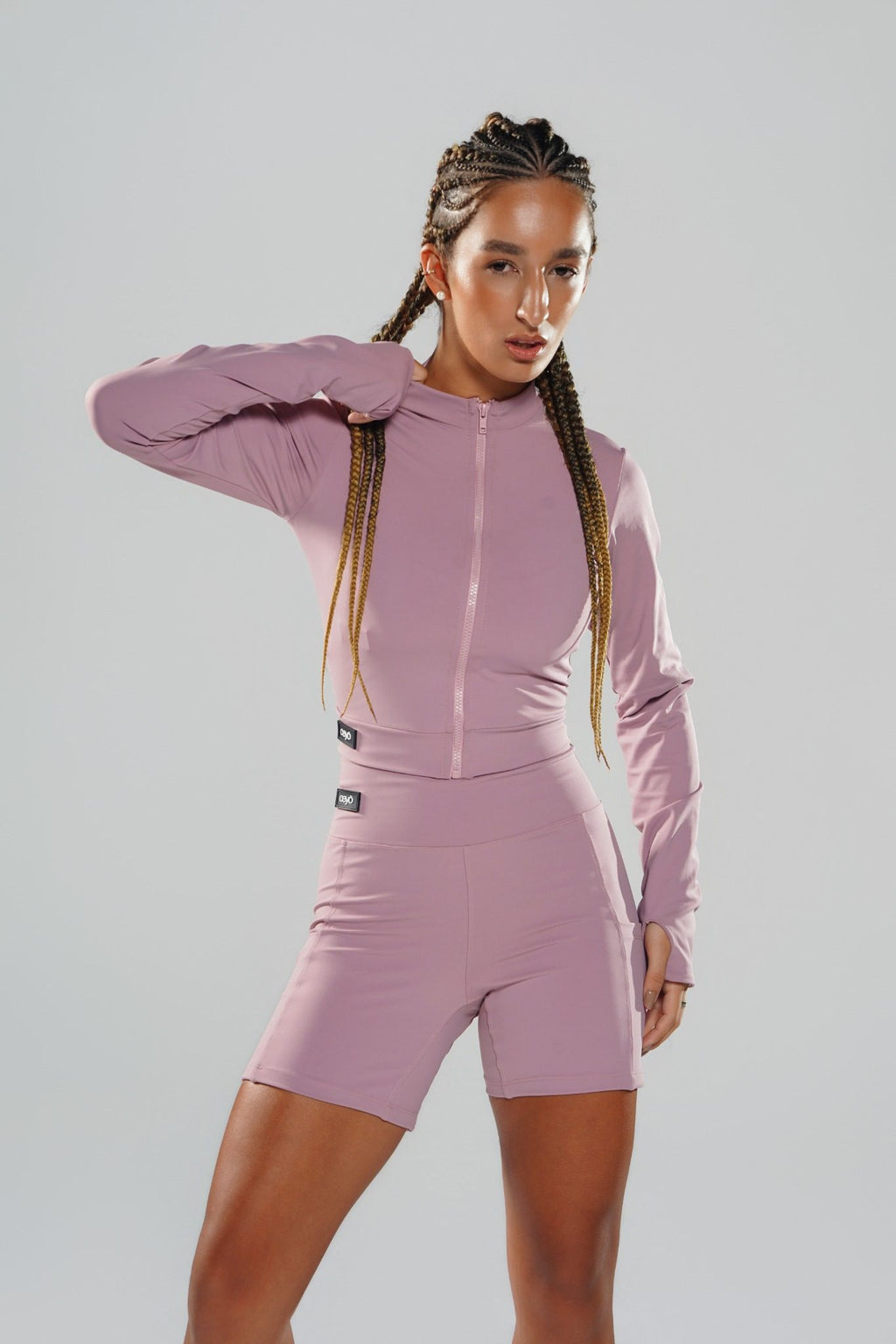 Jaqueta Bomber Fitness Feminina Rosé CEYÓ com Zíper e Manga Longa