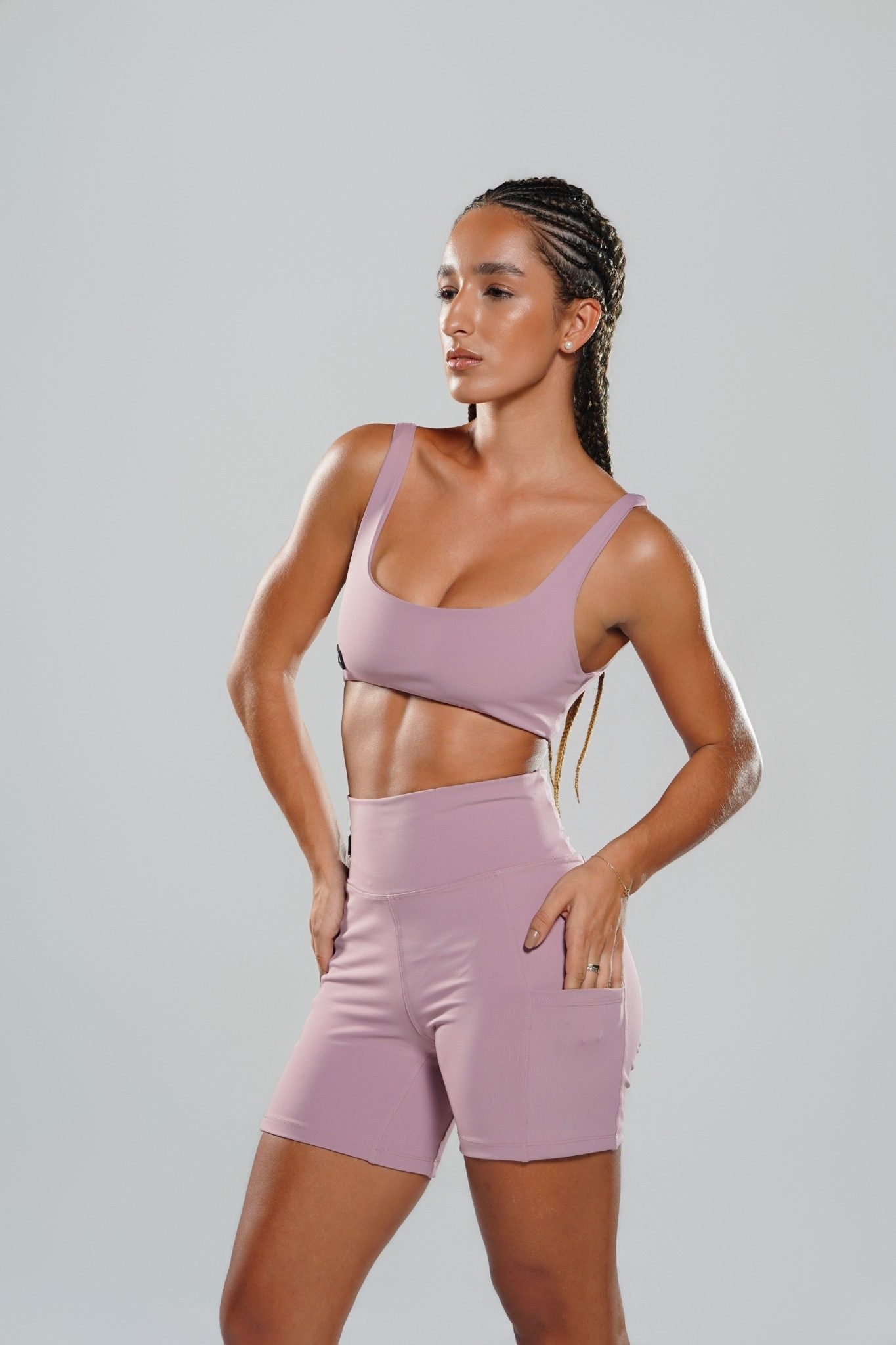 Top Fitness Feminino Rosé CEYÓ com Alças Largas e Decote Reto