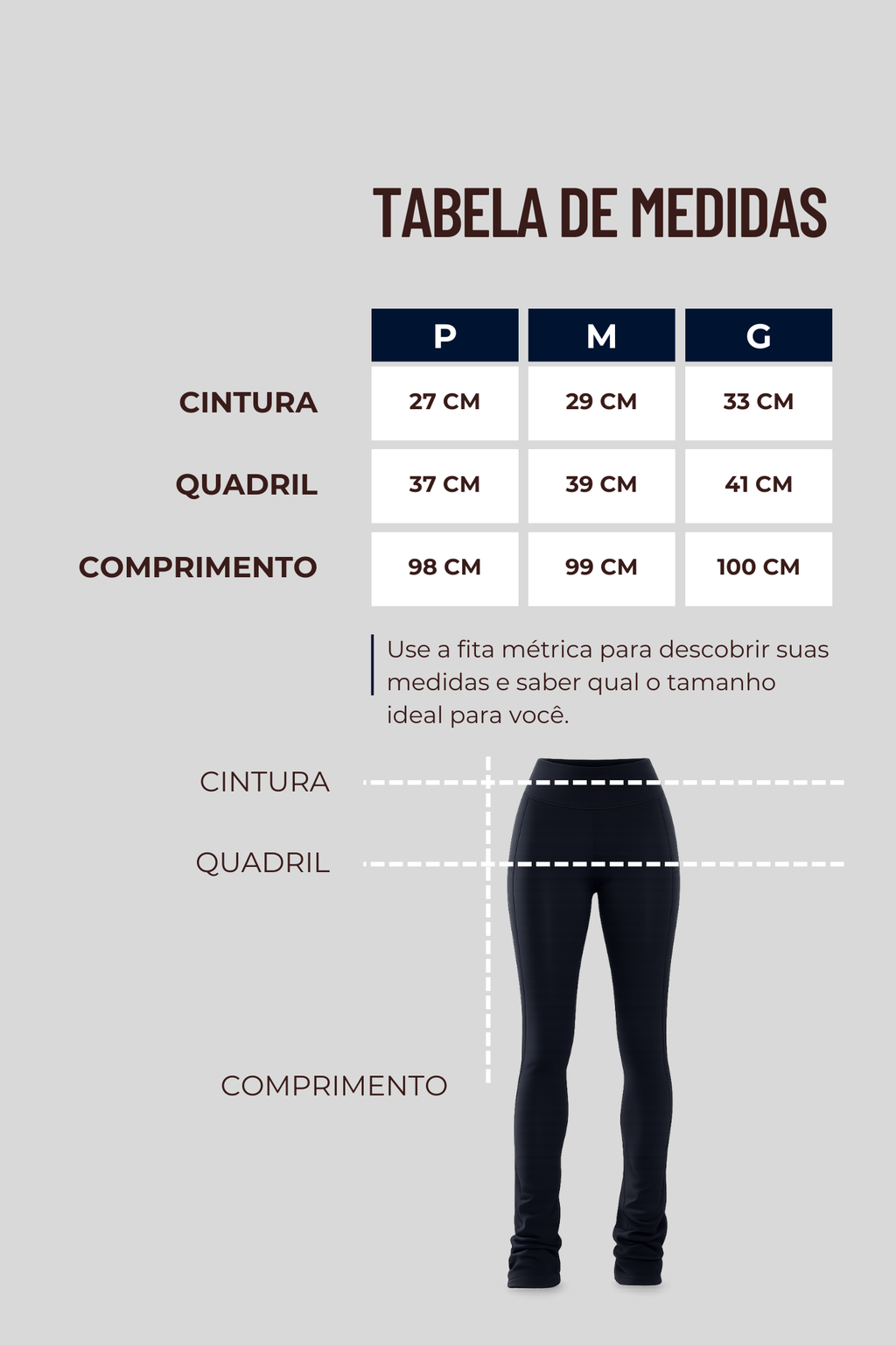 Calça Fitness Feminina Azul Claro CEYÓ Cintura Alta com Boca Reta